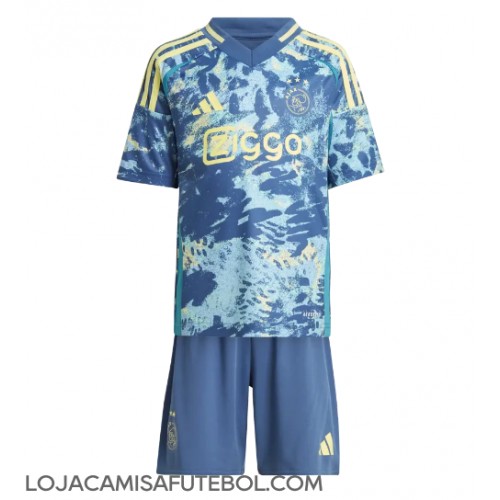 Camisa de Futebol Ajax Equipamento Secundário Infantil 2024-25 Manga Curta (+ Calças curtas)